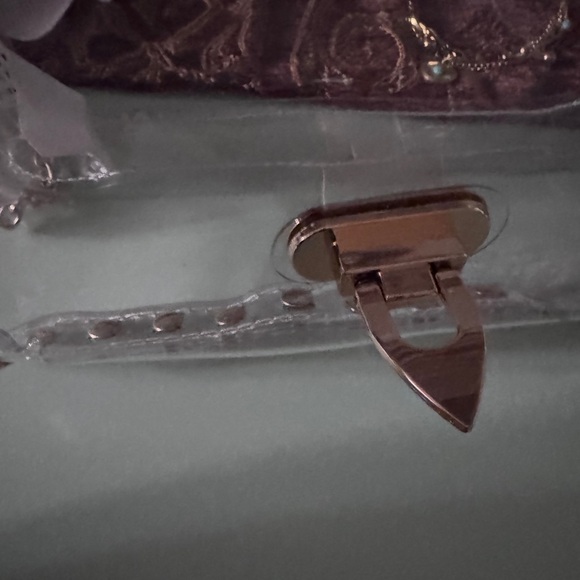 Fashion Jewelry Clear Crossbody Bag with Gold Accents - Picture 4 of 5